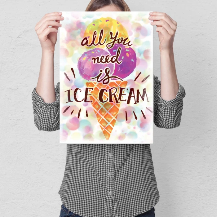 Plakat metalowy Ice cream Lody Prezent