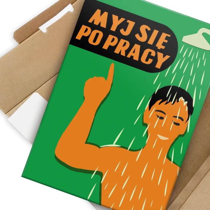 Plakat metalowy Myj się po pracy Prezent