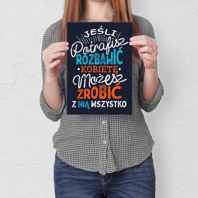Plakat metalowy Jeśli potrafisz rozbawić Prezent