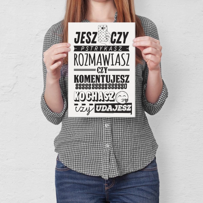 Plakat metalowy Kochasz czy udajesz? Prezent