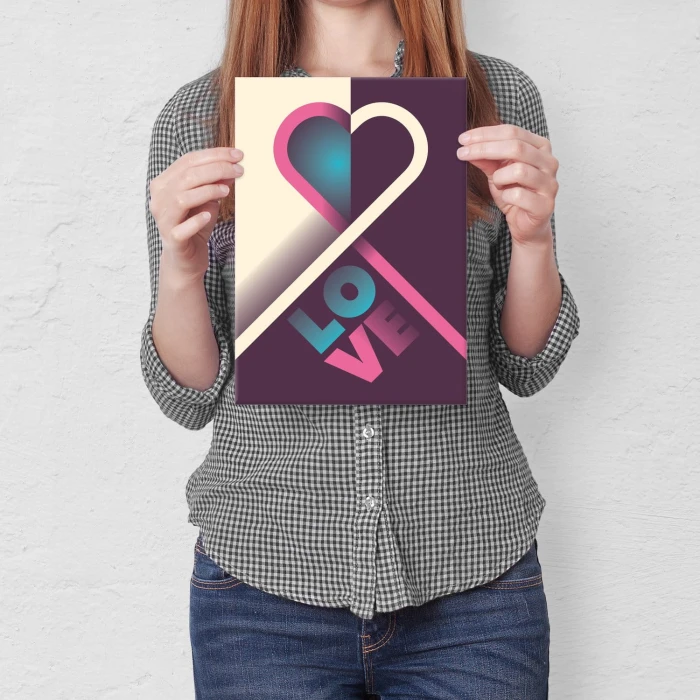 Plakat metalowy Serce Love Prezent