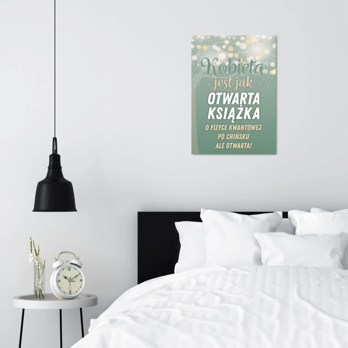 Plakat metalowy Kobieta jest jak książka Prezent