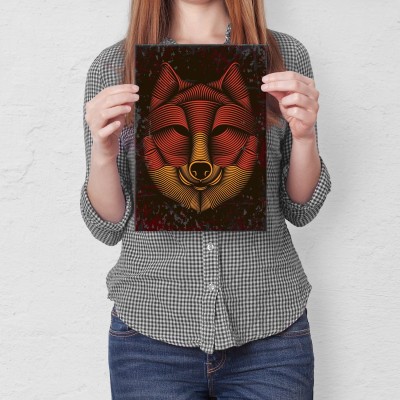 Plakat metalowy Lis Prezent