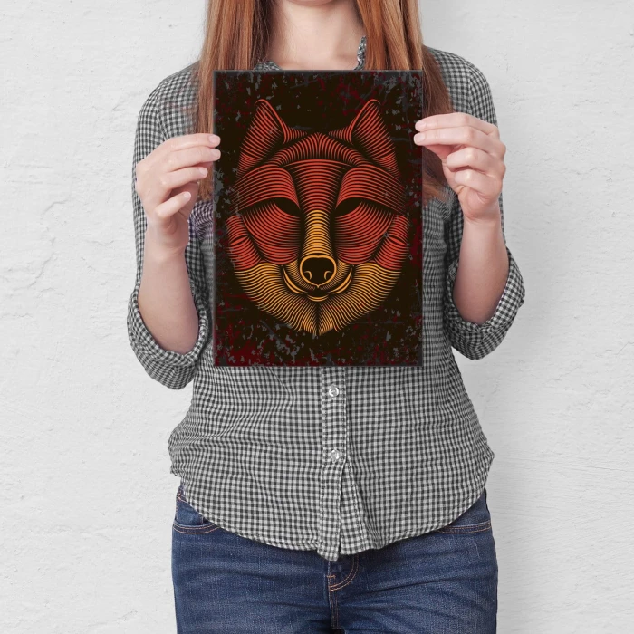 Plakat metalowy Lis Prezent