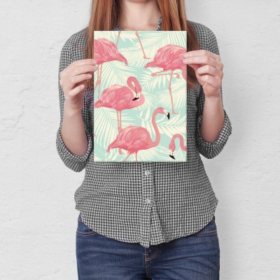 Plakat metalowy Flamingi Prezent