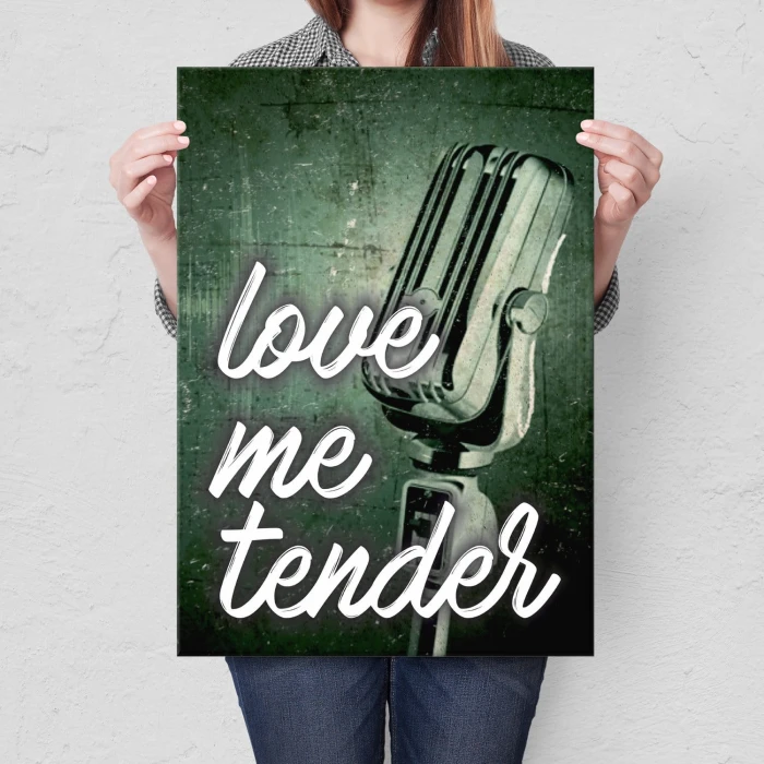 Plakat metalowy Love me tender Prezent