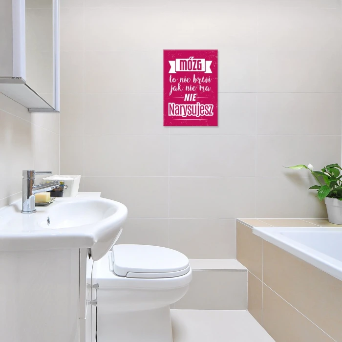Plakat metalowy Mózg to nie brwi Prezent