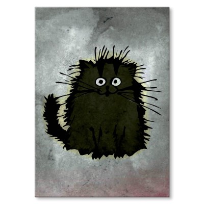 Plakat metalowy Szary kot Prezent