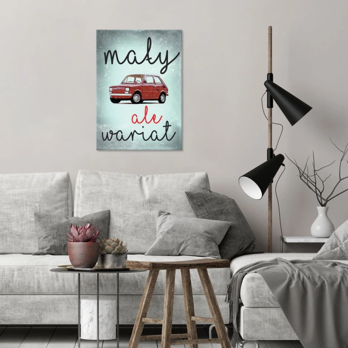 Plakat metalowy Mały wariat Fiat 126P Prezent