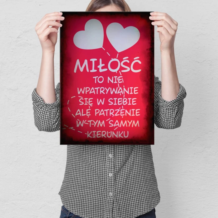 Plakat metalowy Miłość Prezent