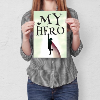Plakat metalowy My hero Prezent