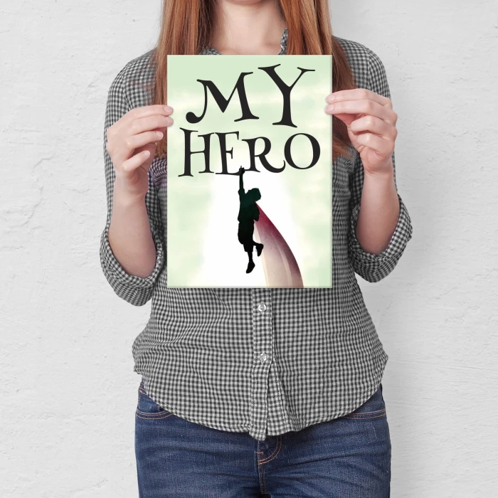 Plakat metalowy My hero Prezent