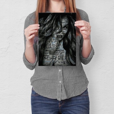 Plakat metalowy Dziewczyna z tatuażem Prezent