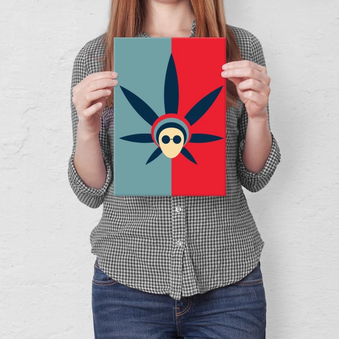 Plakat metalowy Marihuana Ganja Prezent
