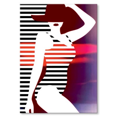 Plakat metalowy Kobieta w czerwieni Prezent