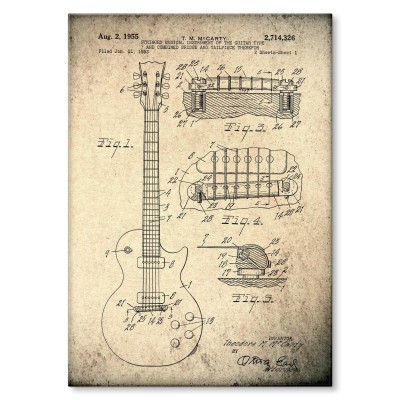 Plakat metalowy Gitara  Gibson Prezent
