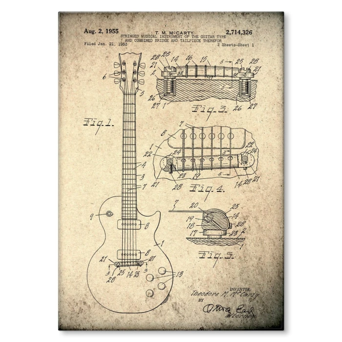 Plakat metalowy Gitara  Gibson Prezent