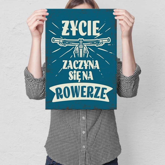 Plakat metalowy Życie na rowerze Prezent
