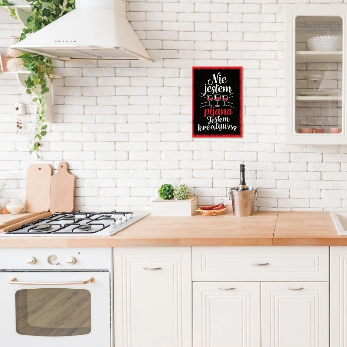 Plakat metalowy Nie jestem pijana Prezent