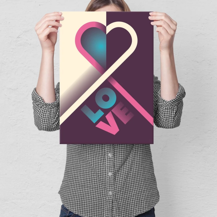 Plakat metalowy Serce Love Prezent