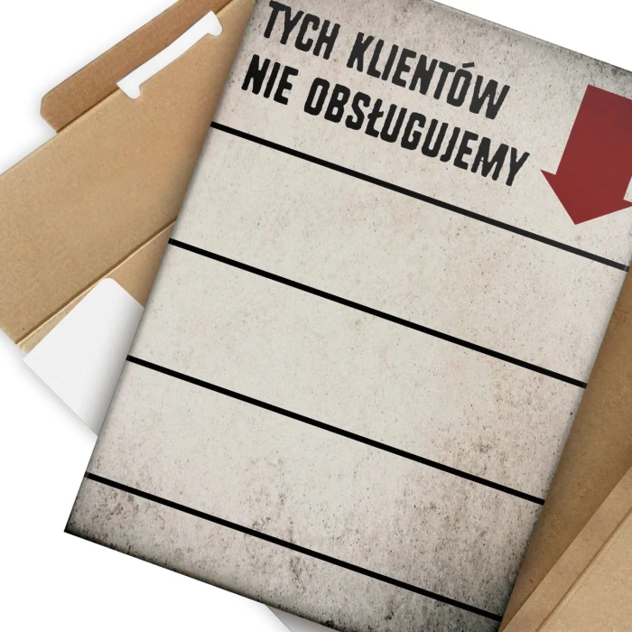Plakat metalowy Nie obsługujemy Prezent