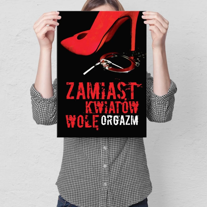 Plakat metalowy Orgazm Prezent