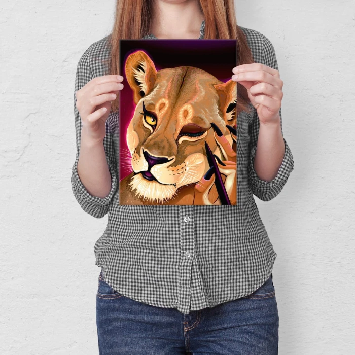 Plakat metalowy Lioness Prezent