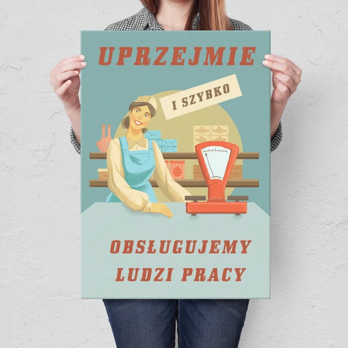 Plakat metalowy Ludzie pracy Prezent