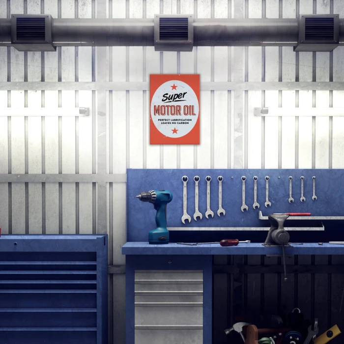 Plakat metalowy Super motor oil Prezent