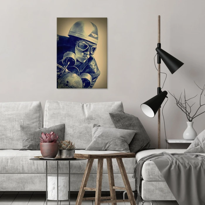 Plakat metalowy Motocyklista Prezent