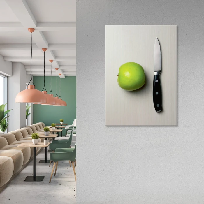 Plakat metalowy Jabłko i nóż Prezent