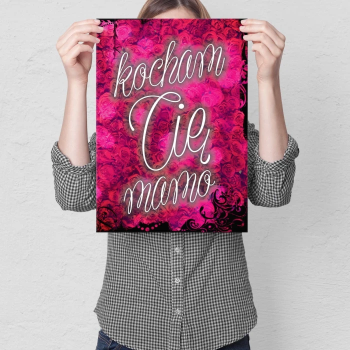 Plakat metalowy Kocham Cię mamo Prezent