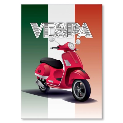 Plakat metalowy Skuter Vespa czerwony Prezent