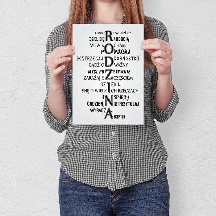 Plakat metalowy Rodzina Prezent