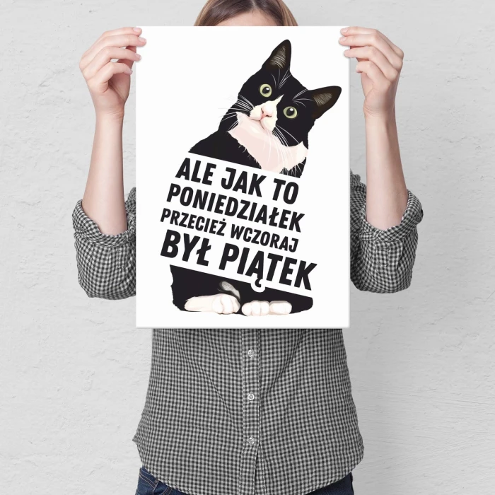 Plakat metalowy Poniedziałek Prezent