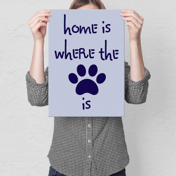 Plakat metalowy Dom jest tam gdzie pies Prezent
