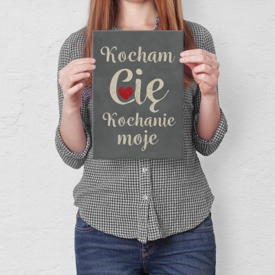 Plakat metalowy Kocham Cię kochanie Prezent