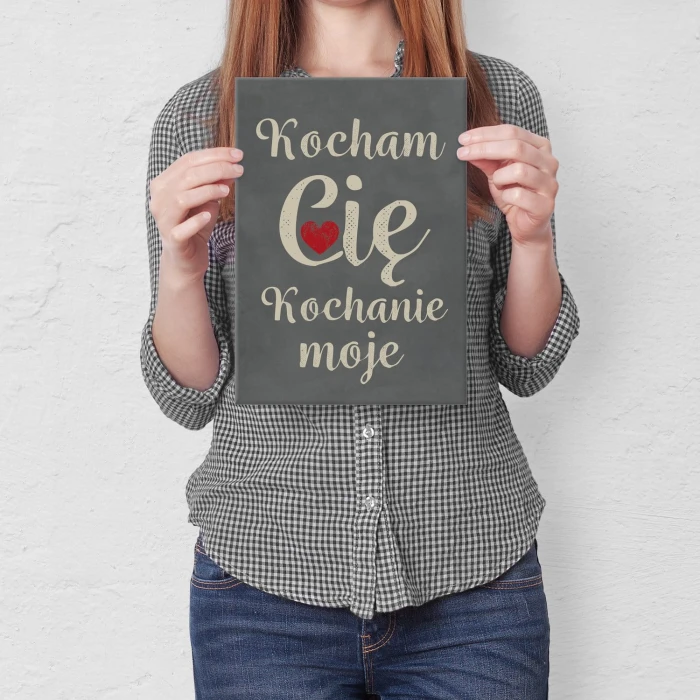 Plakat metalowy Kocham Cię kochanie Prezent