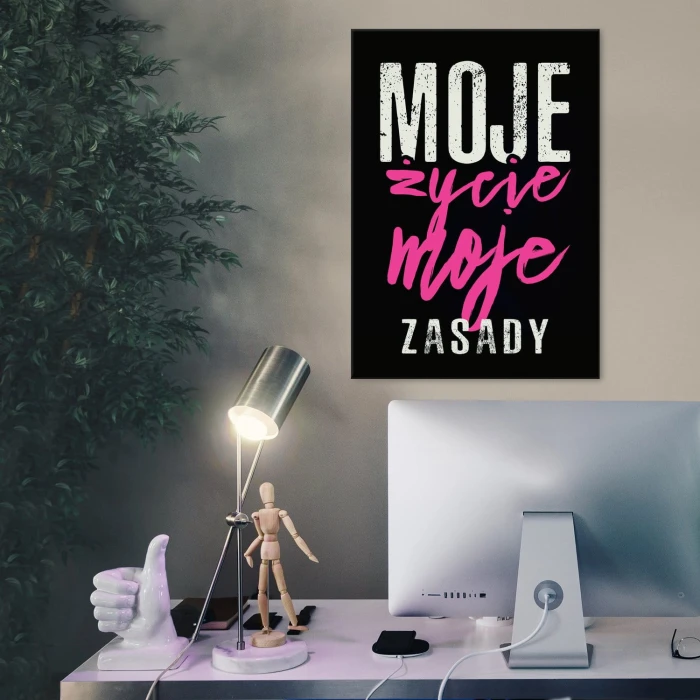 Plakat metalowy Moje życie moje zasady Prezent