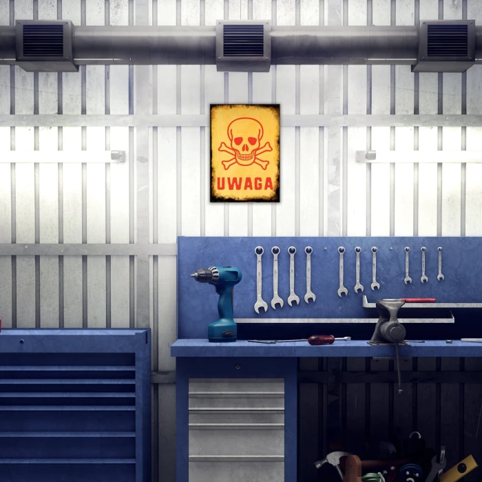 Plakat metalowy Uwaga! Prezent