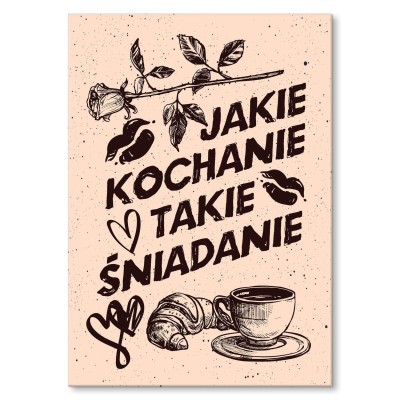 Plakat metalowy Kochanie śniadanie Prezent