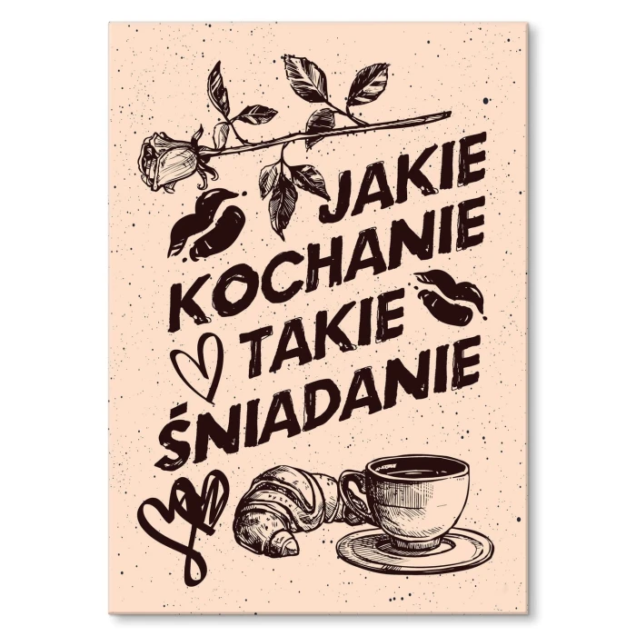 Plakat metalowy Kochanie śniadanie Prezent