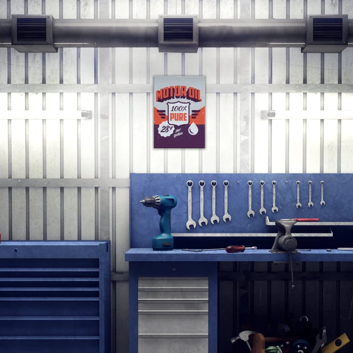 Plakat metalowy Motor oil Prezent