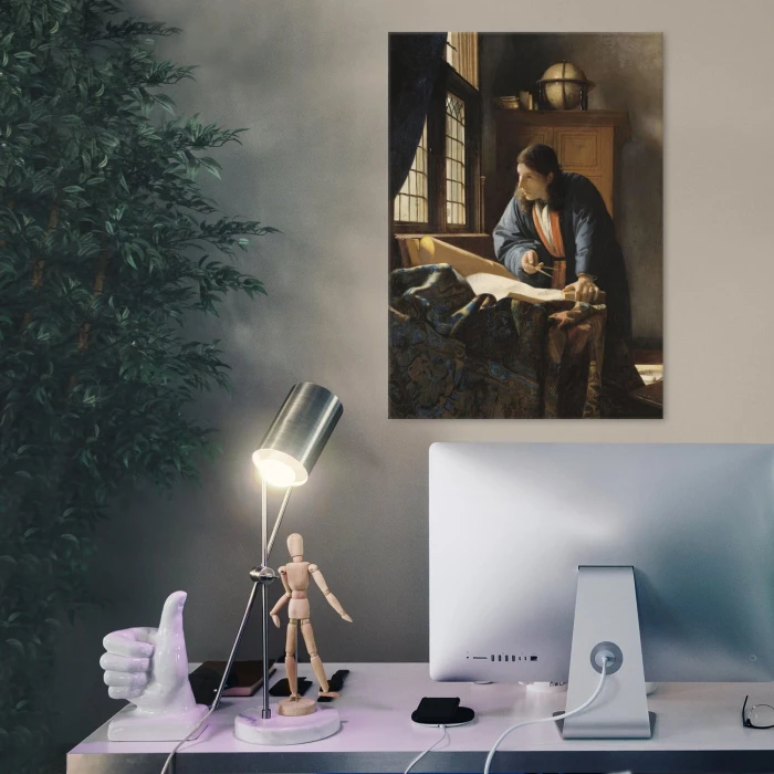 Plakat metalowy Vermeer Geograf Prezent