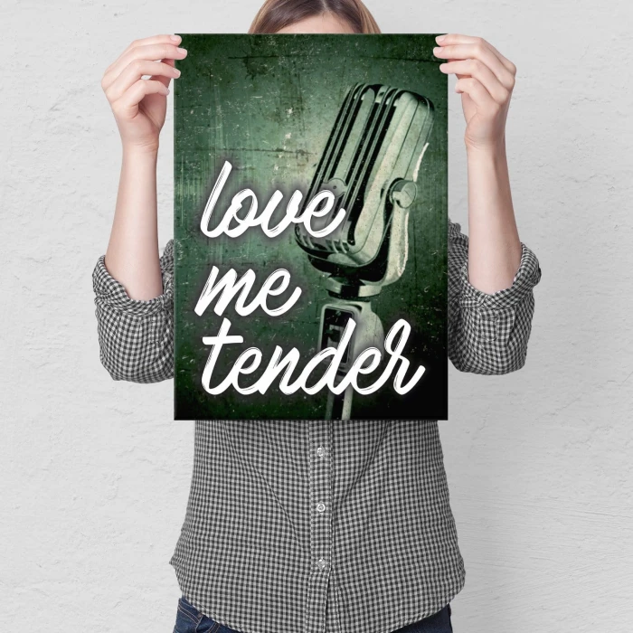 Plakat metalowy Love me tender Prezent