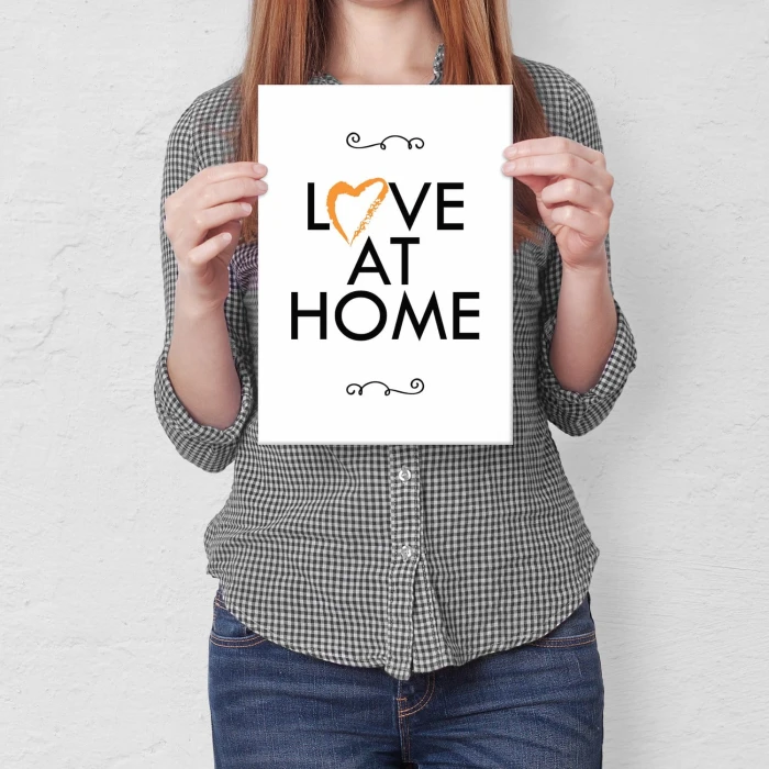 Plakat metalowy Love at home Prezent