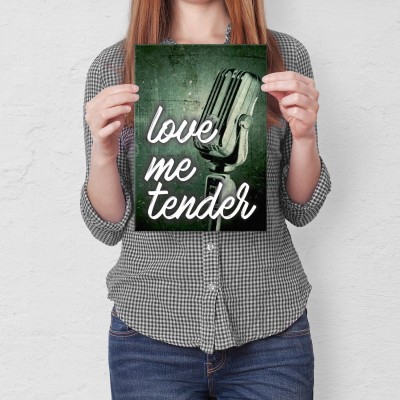 Plakat metalowy Love me tender Prezent