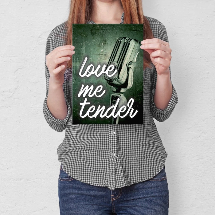 Plakat metalowy Love me tender Prezent