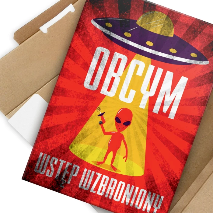 Plakat metalowy Obcym wstęp wzbroniony Prezent