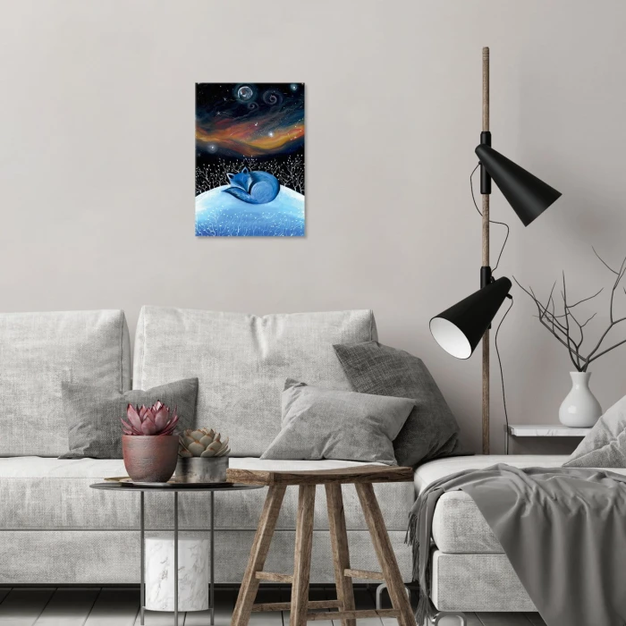Plakat metalowy Nocny lisek Prezent